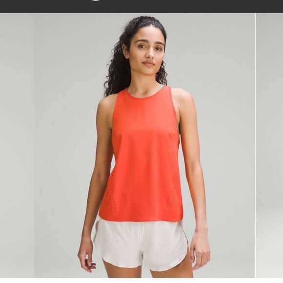 NWT New LULULEMON  Lightweight Stretch Running Tank Top Airflow Emboss Orange 8 - Picture 2 of 8